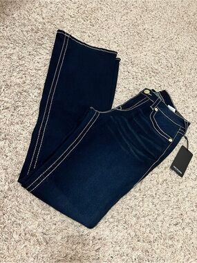 NWT True Religion Becca Big T Flap Bootcut Jeans Dark Oak 29